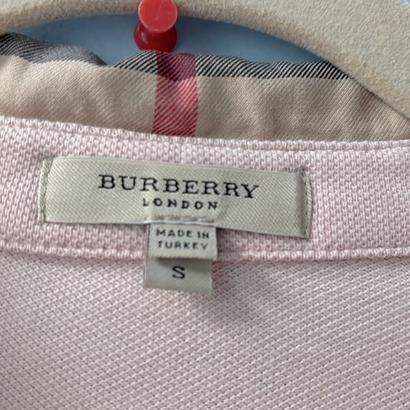 Burberry London Authentic 100% Cotton Pink Long Sleeve Polo Shirt Women's Size S - Picture 6 of 11